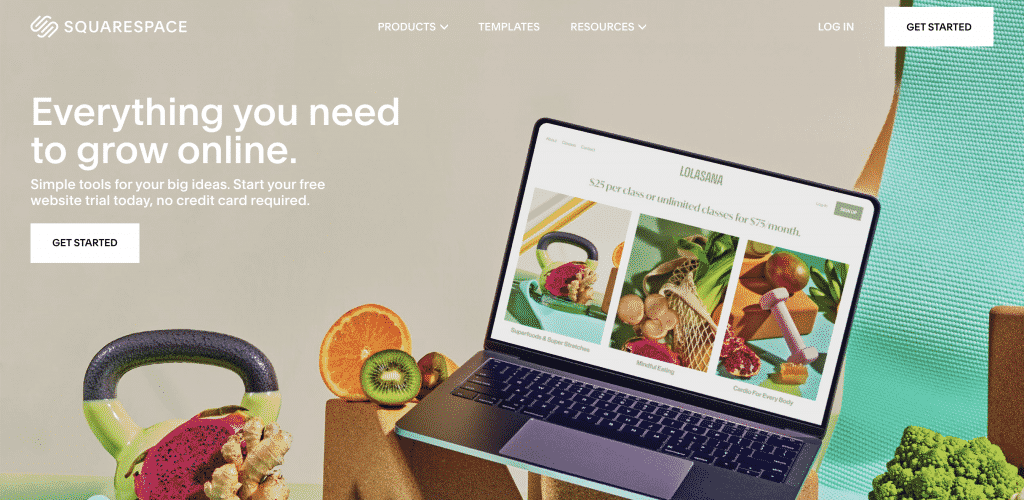 SquareSpace website screenshot